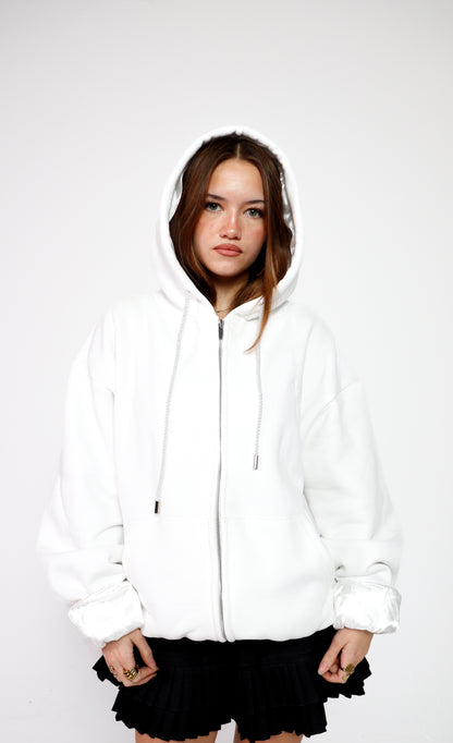 NUAGE - THE SATIN VEST - WHITE VEST + WHITE SATIN