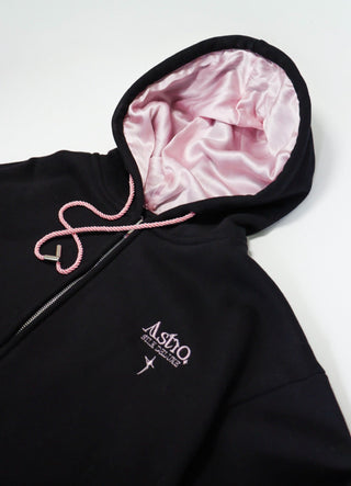 CALM - THE SILK VEST: VEST BLACK + SILK PALE PINK